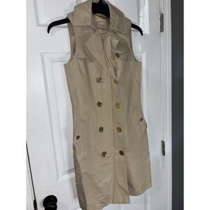 Michael Michael Kors tan sleeveless trench coat dress S NO BELT